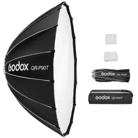 Qr-p90t Godox 768592785261 90cm/35.4in Quick Release Parabolic Softbox Professional Foldable Sof