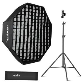 Godox 952344212783 31.5 Inch / 80cm Octagon Reflective Umbrella Grid Softbox 2m Light Stand Type-e H
