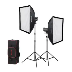 Dox1483 Godox Sl60w Daylight Led Video Black 2 Light Kit With Large Lcd Panel