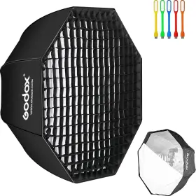 Hy0080-fba Godox 47 Inch / 120cm Umbrella Octagon Softbox Reflector With Honeycomb Grid And Carryi