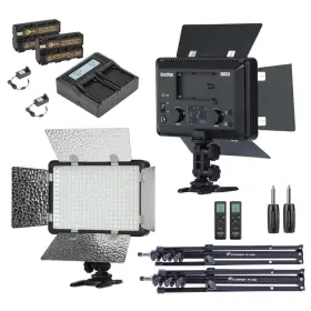 Lf308bi-k Godox Lf308bi 2-light Variable Color Led Video Light With Flash Sync Kit