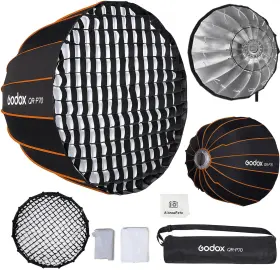 Godox Qr-p70-1 Parabolic Softbox Quick Releaseqr-p70 27.5 Inch /70cm Portable Bowens Mount Sof