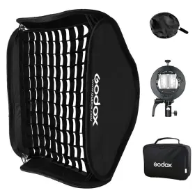 Susggv8080 Godox 80x80cm 32x32in Foldable Flash Softbox Kit With Grid S2 Bracket Bowens Mount