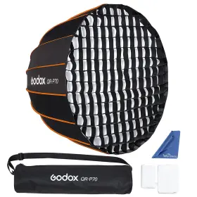 Wsh-qrp70 Godox Qr-p70 27.6 Inch /70cm Bowens Mount Softbox W/front And Inner Diffuser Fabric Grid