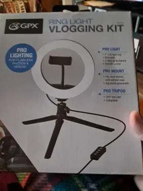 Gpx 047323028021 Ring Light Vlogging Kit 8 Inch