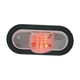 Grand General 79833 6 Inch Oval Side Red Led Red/clear With Black Grommet