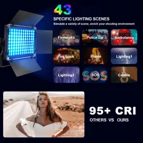 Greatlpt 746555909855 50w Professional Photography Lighting Kit With App Control 1500 Lux/1m 360 #3