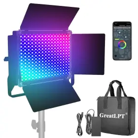 Greatlpt 746555909855 50w Professional Photography Lighting Kit With App Control 1500 Lux/1m 360