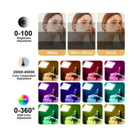 Rgb-68 Greatlpt Rgb Phone Light Clip 360 Full Color Selfie For 2500k-8500k Cr #2