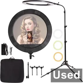 Ml-25w Gskaiwen - 25 Inch 75w 3000k-6600k Ring Light With Retractable Stand