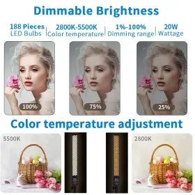 Ms-40l Gskaiwen Led Video Light Battery Powered Photography Portable Handheld Wand Dimm #2