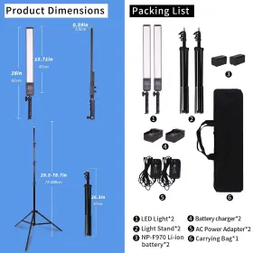 Ms-40l Gskaiwen Led Video Light Battery Powered Photography Portable Handheld Wand Dimm #3
