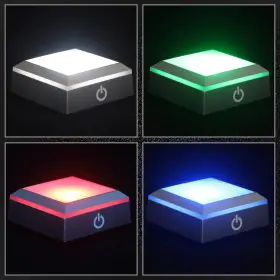 Guoji 313050384373 Led Light Base For Crystal 3d Glass Art Colorful Lighted Square Stand Display Pl #2