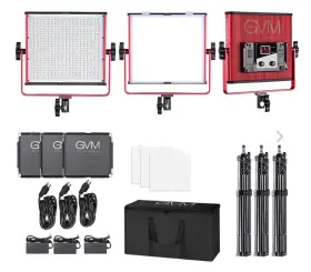 520-ls-r Gvm New Bi-color Led 3-panel Kit Set Red Barndoor Diffuser Carry Bag 520ls-r #3