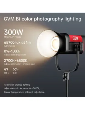 Sd300b Gvm 740283901037 Pro 300w Bi-color Led Video Cob Studio Light - For Parts/repair #3