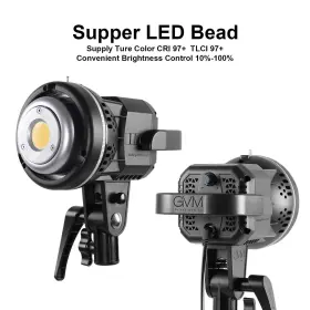 Cri97 Gvm Great Video Maker 345932623485 80w 5600k Dimmable Led Lights With Bowens Mount Kit Continuo #2