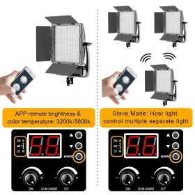 900d Gvm Great Video Maker 432290969996 Dimmable Bi-color Led Light And Stand Lighting Kit With App Inte #3