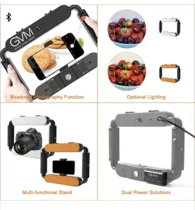 Gvm Great Video Maker 696570411980 Smartphone Rig With Light Handheld Cell Phone Led Ring #2