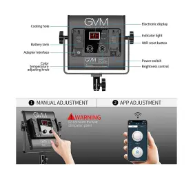 Gvm Great Video Maker 720643000327 3 Pack Led Lighting Kits With App Control Bi-color Variable 2300k #3