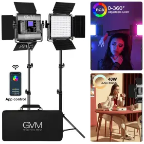 Gvm Great Video Maker 784848499638 Rgb Led Light 2pcs Lighting Kit With App Control 40w Photog