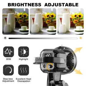 Cri97 Gvm Great Video Maker 791313333489 80w Lights With Bowens Mount Color Temperature 5600k Dimmable Le #3