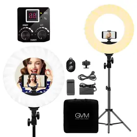 Gvm Great Video Maker 798863233856 Led Ring Light Kit 14 Inch Bi-color With Tripod And Bluetooth