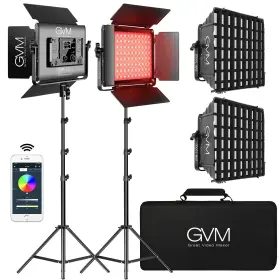 Gvm-1000d-2l Gvm Great Video Maker 1000d Rgb Led Light With 2 Softboxes Photography Lighting Kit
