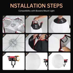 Gvm-sc13-dl65r Gvm Great Video Maker 26inch/65cm Lantern Softbox Soft Light Modifier Quick-setup Quick-fold Inch #3