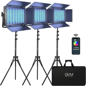 Gvm-1500d-3l Gvm 1500d 75w Bi-color Rgb Studio Soft Led Panel 3-light Kit #gvm-1500d-3l