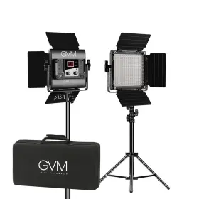 Gvm-560as2l Gvm 2 Pack 560as2l 30w Bi-color Led Video Light Panel Stand Kit With App Control