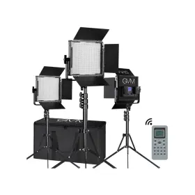 Gvm-672s-b3l Gvm 672s 40w Bi-color Video Soft Panel Led 3-light Kit Black #gvm-672s-b3l