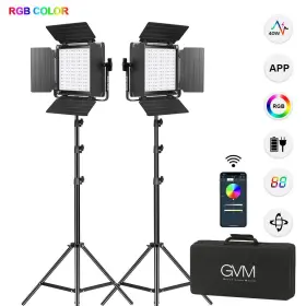 Gvm-800d-2l Gvm 800d 40w Bi-color Rgb Studio Soft Led Panel 2-light Kit W/batteries Charger #2