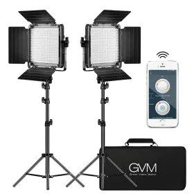 Gvm Gvm480ls2l 480ls 2 Pack Led Video Lighting Kits With App Control Bi-color Variable 2300k