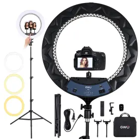 B0dmt6fgz3 Gwo 18 Inch Led Ring Light With Tripod Stand 6000k Dimmable Makeup Selfie