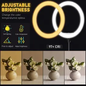Hagibis 774882111467 21 Inch Ring Light With Stand Outer 55w 5600k Dimmable Led Tripod Stan #3
