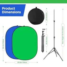 Haha00034 Hahawalker Portable Green Screen Chromakey Backdrop With Stand 59 39 Inch Pop Up #2