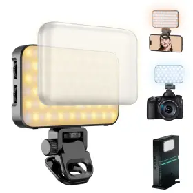 Dz0014-a1 Hefrseyo Selfie Light With Soft Diffuser And Built-in Stand Rechargeable Fill For Phone