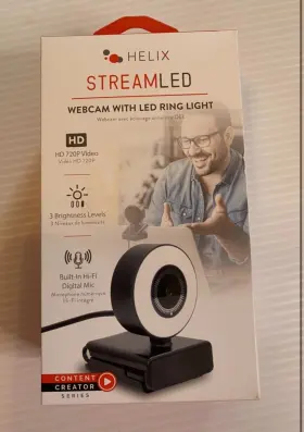 0621 Helix Stream Led Webcam With Ring Light And Digital Mic