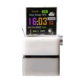 Heltc 705353450419 Holographic Crystal Cube Photo Display With Smart Weather Station And Clock