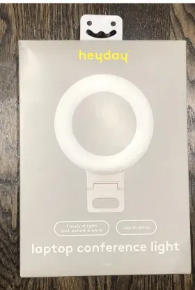 3876478 Heyday Laptop Clip-on Conference Ring Light Stone White - Open Box