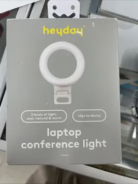 Heyday 818009029447 Clip-on Laptop Conference Ring Circle Light - 3 Led Levels