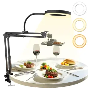 Hd112 Hisuekig Overhead Camera Mount With 6ft Ring Light Desk Tripod Flexible 360 Adjusta