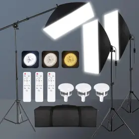 3000-60 Hombasing 763235995229 85w Softbox Photography Lighting Kit 20 Inch X 28