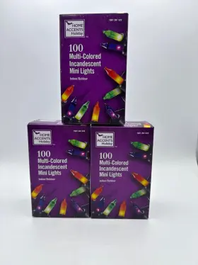 Ty-100l-m Home Accents 3 Sets Of 100 Incan Green Purple Orange String Mini Lights - 20ft Long