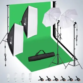 Sb03 Hpsun Hpusn Umbrella Softbox Lighting Kit With Backdrop Support For Photography
