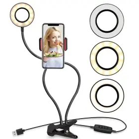 W-bgd006 Huaerhui Clip On 3.5inch Ring Light With Cell Phone Holder Stand For Live Stream/makeu