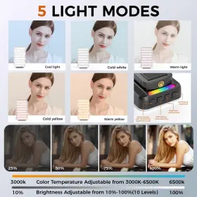 Hyangqu 614161254976 Light Selfie For Iphone High Power Rechargeable Rgb Video R #3