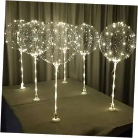 Mlbwwtt10a Ikokoa Limited Warm White 6pc Led Light Up Balloon With Sticks Stands And