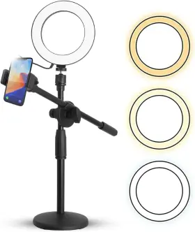 Inc. 711181235791 6ftft Ring Light Overhead Phone Mount Led Circle Lights 360 Adjustable Shooting A