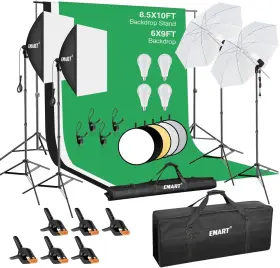 Inc 726084545304 8.5 X 10 Ft Backdrop Support System Professional Photography Lighting Kit With